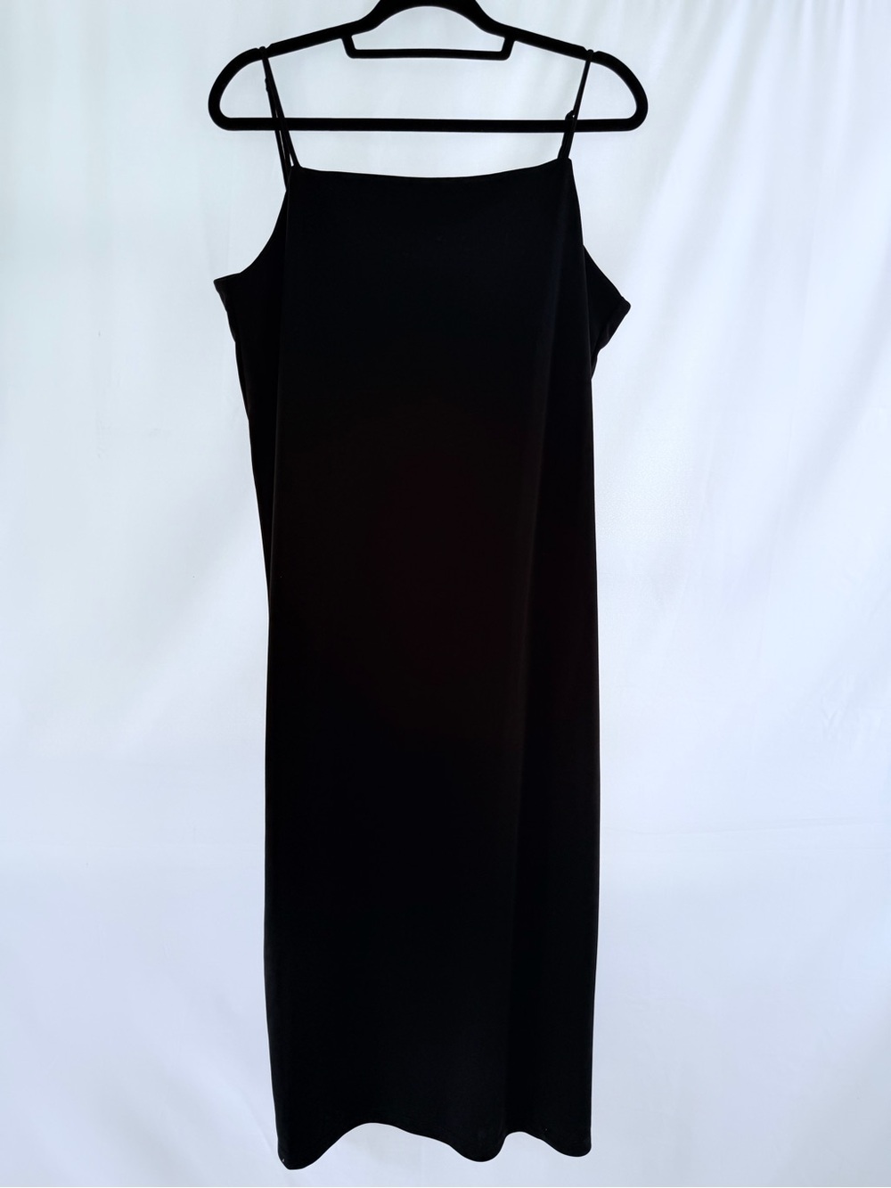 H&M Black Midi Slip Dress with Spaghetti Straps